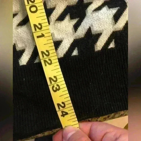 Merona White Black Herringbone Cardigan Sweater with Buttons Women Large - Picture 5 of 8